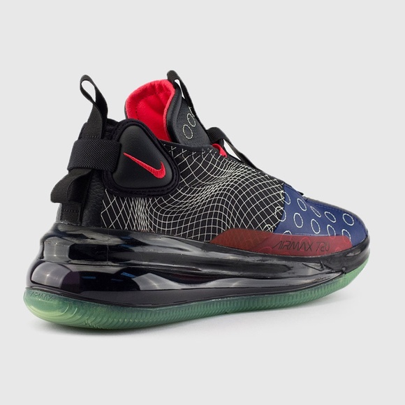 Nike AIR MAX 720 WAVES Blue Void Red Mens Sneakers - Picture 2 of 11